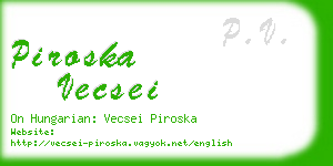 piroska vecsei business card